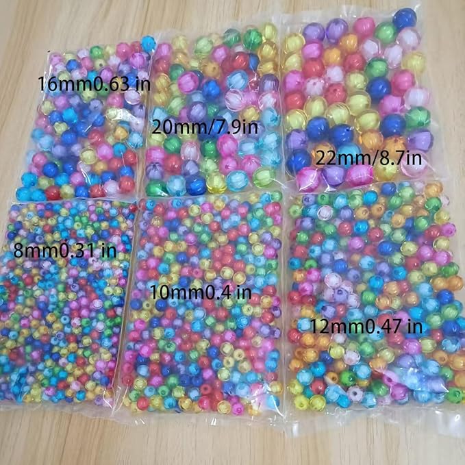 Color Transparent Pumpkin Beads, Acrylic Beads, Used for Making Necklaces, Bracelets, Key Chains and Mobile Phone Pendants for Pen Bags and Jewelry.skrnrhrery (8mm/0.31 in930PCS)