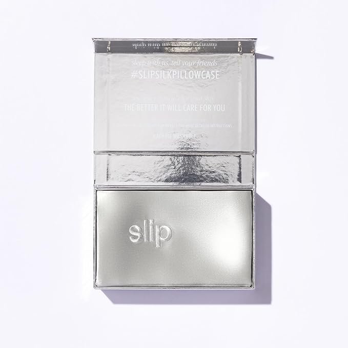 slip The Original Queen Silk Pillow Cases - 100% Pure 22 Momme Mulberry Silk Pillowcase for Hair and Skin - Queen Standard Size- Anti-Aging, Anti-BedHead, Anti-Sleep Crease, Silver (20" x 30")