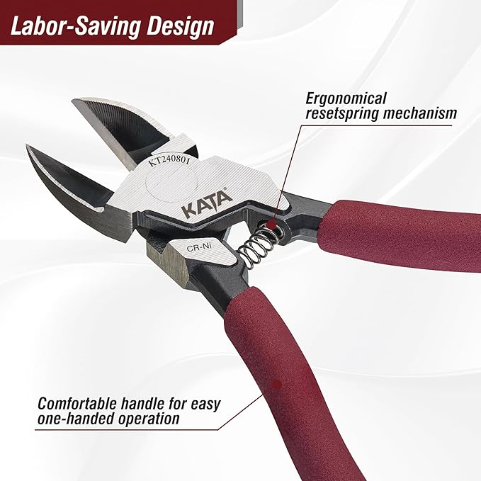 KATA Wire Cutters Plier for Crafting: Heavy Duty 6-Inch Side Cutter Pliers Metal Cutting Tool - Sharp Flush Cut Model Snips for Jewelry Making- For Floral, Artificial Flowers, Chicken Wire, Electrical