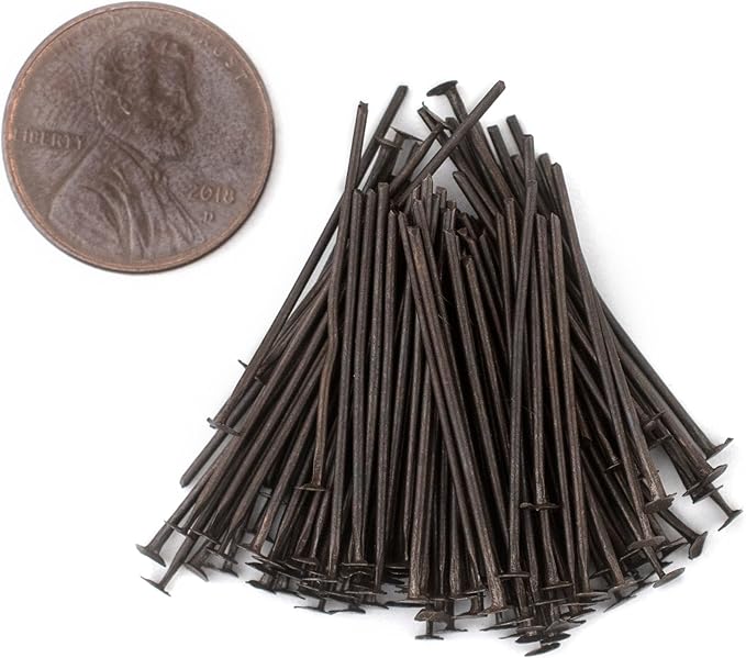 The Bead Chest Antiqued Brass 21 Gauge 1 Inch Head Pins (Approx 100 Pieces)