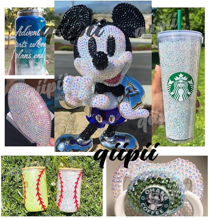 Crystal Yellow Crystal Resin Rhinestones w B7000 Jewelry Glue for Bedazzling Crafting 3mm-6mm Flatback Stones Diamonds Crystals Gems for Nails Face Eyes Makeup Tumblers Bottles DIY Crafts Shoes