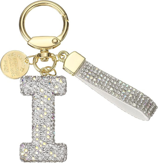 PATIKIL Initial Letter Keychain, Cute Sparkly Rhinestone Key Chain Alphabet Charm for Car Keys Handbags Purse