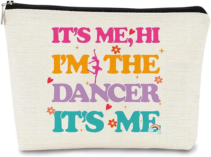 Dance Makeup Bag,Dancing Pouch,Dance Shoes Bag,Gifts for Dancer,Dancing Lover,Girls, Teenagers(I'm The Dancer)