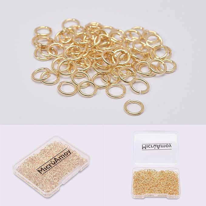 500pcs 14k Gold Filled Jump Rings,Non Tarnish Gold Open Jump Rings for Necklace Bracelet Earrings DIY Jewelry Making Supplies (0.7x5mm, Gold)