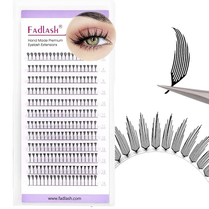 FADLASH Premade Anime Lashes Premade Spire Anime Lash Extensions 0.07 D Curl Volume Premade Lash Fans Manga Lashes Natural Look for Salon Use (0.07-D, 8-14mm)