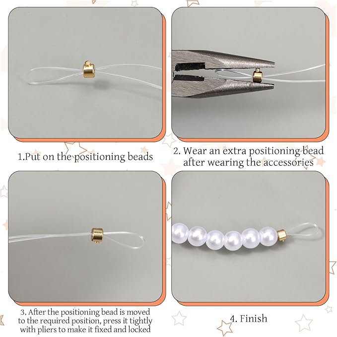 80 PCS Crimp Beads for Jewelry Making, Brass Beads Stopper for Jewelry Making, Gold Silver Round Crimping Bead Crimp Charms for DIY Bracelet Necklace Accessories(Gold, Silver)