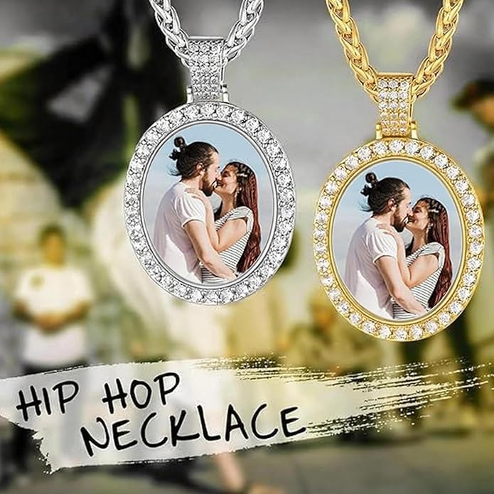 CLYLIFE Picture Necklace Personalized Photo,Custom Disc/Heart Pendant for Men Women Dad Mom Customized Necklace with Chain Photos Memorial Gifts for Mother's Day, Birthday, Anniversary