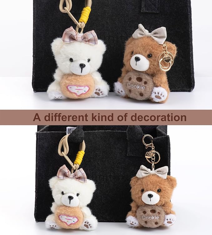 Cute Key Chain Plush Bear Bag Charm Teddy Bear Keychain Gift For Handbag,Purse, Backpack, Car Keys