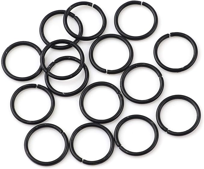 200 Pieces - 10mm Jump Rings Black - 18 Gauge (1mm Thickness)