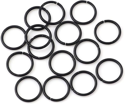 200 Pieces - 10mm Jump Rings Black - 18 Gauge (1mm Thickness)