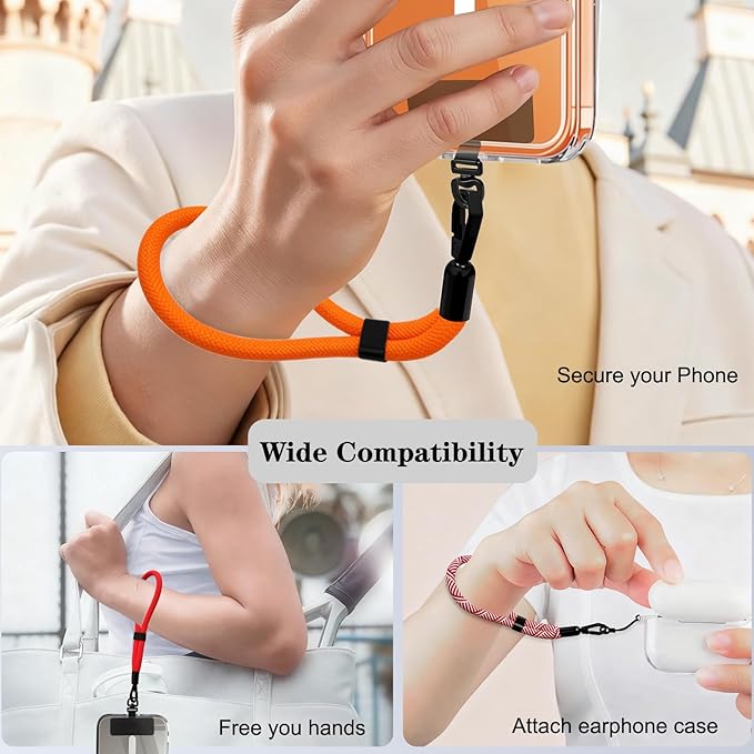 Phone Lanyard, 2 Pack Adjustable Cell Phone Lanyard Hand Phone Wrist Strap with Tether Tabs for Smartphones