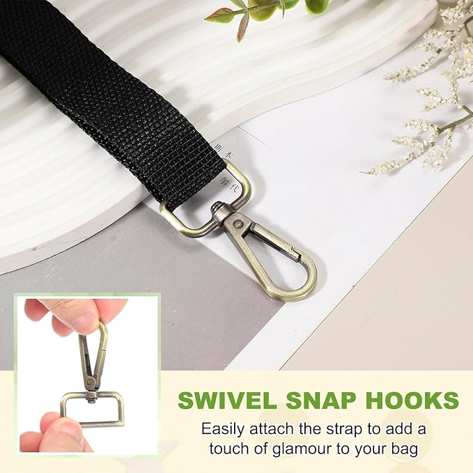 Swivel Snap Hooks, Metal D Ring Keychain Lanyard Clip Hook Lobster Clasp Claw Push Gate Clip - Fitting for(Purse Making - Sewing - DIY Crafts) 6 Pcs & 1.5" & Bronze Patina