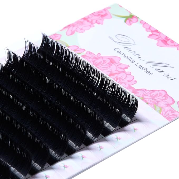 DeceMars Automatic Rapid Blooming Eyelash Extensions Self Fanning Easy Fans 1 Second Flowering Fake Lashes 2D~10D Russian Volume Eyelashes Matte Black-0.03mm-dd-17mm