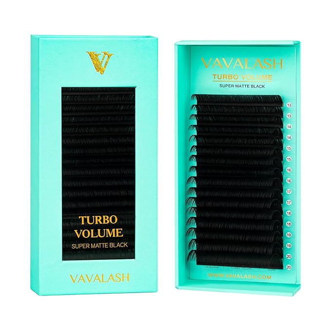 Shimmy-free Lashes Extenisons Self Fanning Eyelash Extensions 0.03 0.05 Turbo Volume Lashes C/CC/D Curl 13-20mm Mixed True Matte Black Lash Extensions Professional Volume Eyelashes (0.03-D-13-20mm)