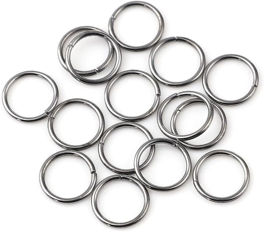 200 Pieces - 8mm Jump Rings Gunmetal Black - 18 Gauge (1mm Thickness)