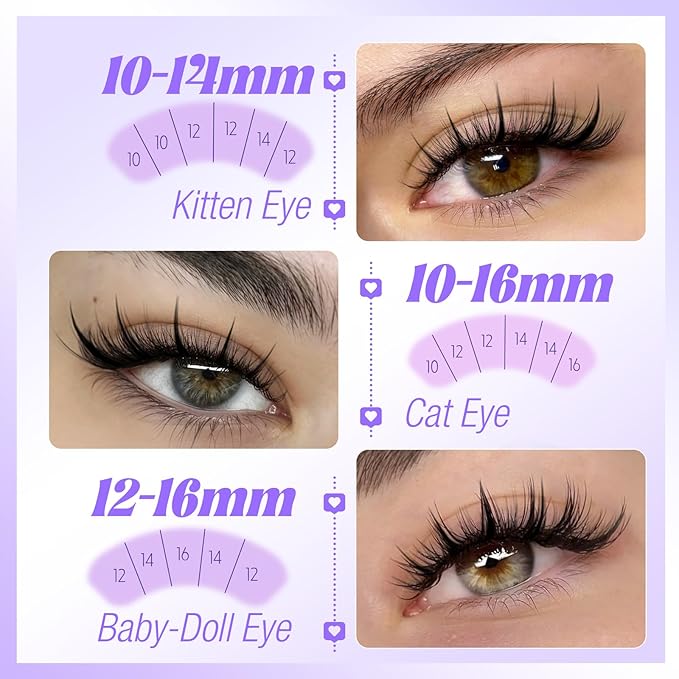 Yawamica Manga Lash Clusters Spiky Eyelash Clusters Wispy Lash Extensions 10-16mm Fairy Individual Lashes C Curl DIY Anime Lashes for Cosplay & Daily Wear