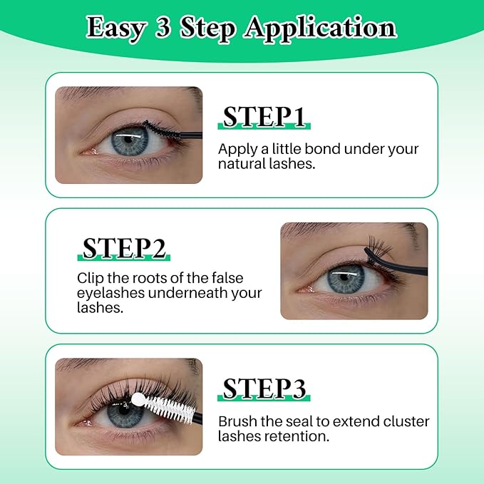 Lash Clusters Kit Wispy Eyelash Clusters Kit Lashes Clusters Kit Cluster Eyelash Extensions Lash Extension Kit+Lash Bond and Seal,Remover,Tweezers,Mascara Brush,Headband,Wristband*2(7 Boxes Kit-3)