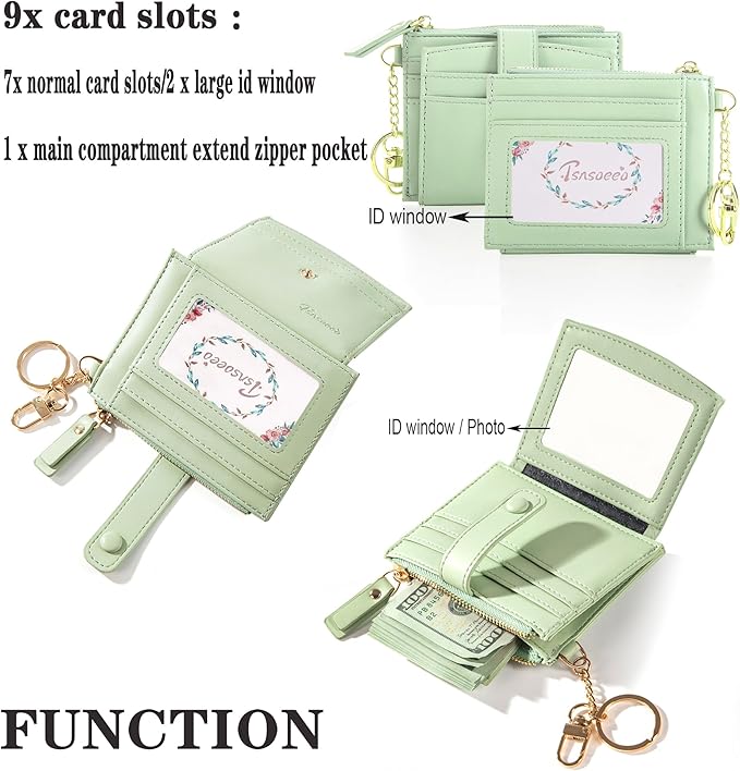Keychain Wallet Wristlet Small Credit Card Holder Bracelet Key Chain Purse Bangle Tassel Beads Key Rings for Women