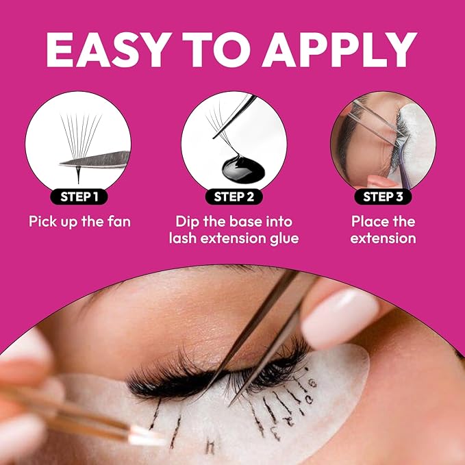 Eyesy Lash 500 Promade Fans - Volume Premade Lash Fans for Eyelash Extensions Pointy Base Handmade Loose Pre Made Eyelashes Middle Stem Soft and Lightweight (6D 0.07 CC 16mm)