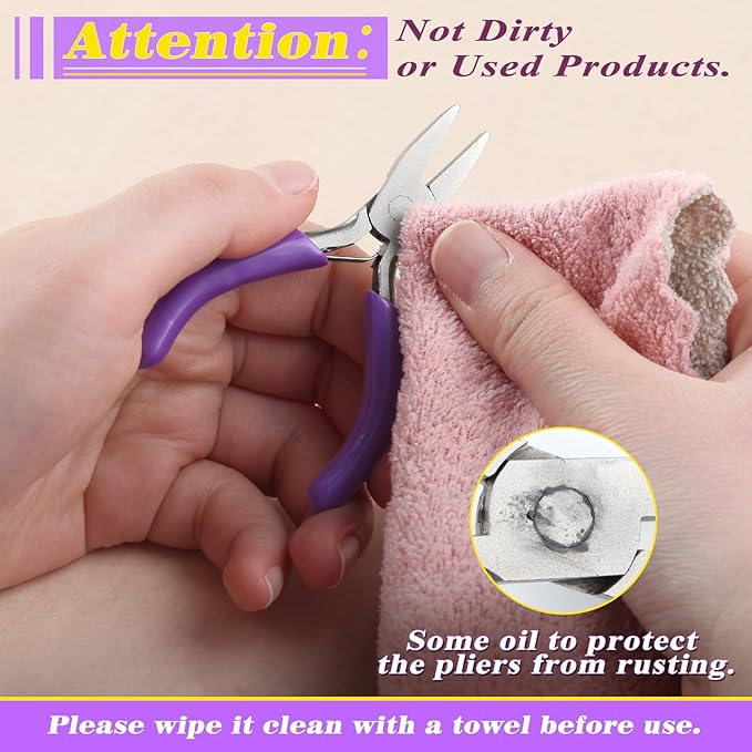 SPEEDWOX 3-Inch Duckbill Pliers - Mini Flat Nose Pliers with Smooth Jaws for Jewelry Making