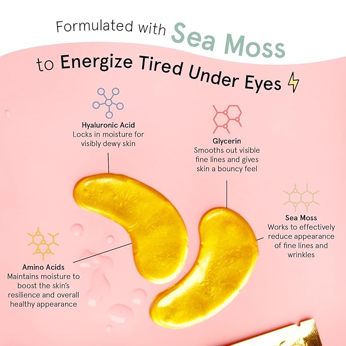grace & stella Award Winning Under Eye Mask - Stocking Stuffers for Women - Gifts for Teenage Girls - Gel Eye Patches for Dark Circles, Puffy Eyes, Undereye Bags - Vegan - Self Care (24 Pairs, Gold)