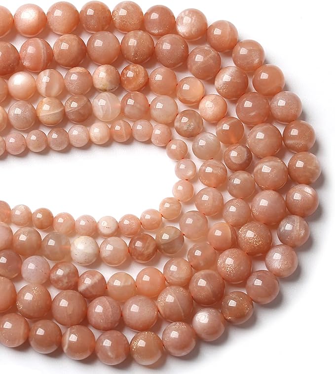 6MM 60PCS Natural Stone Sunstone Gemstone Loose Beads for Jewelry Making DIY Bracelet Crystal Beads