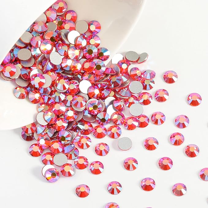Beadsland 1440 Pieces Flat Back Crystal Rhinestones Round Gems,Hyacinth AB,SS10,2.7-2.9mm