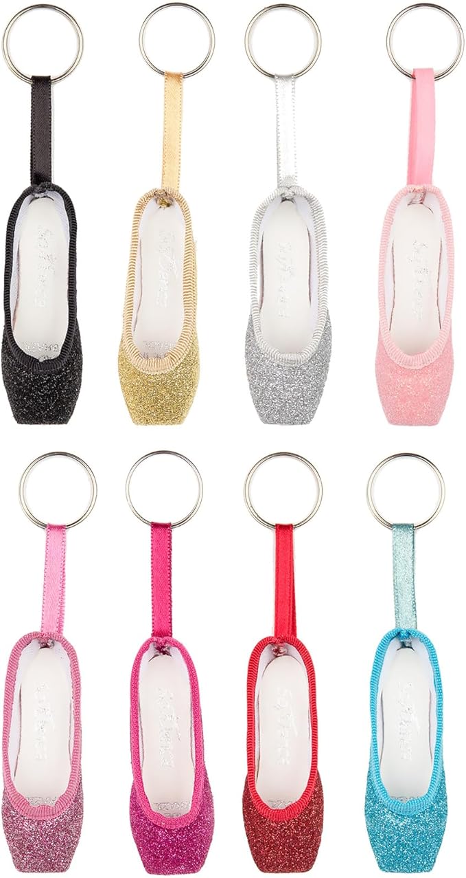 So Danca Mini Ballet Pointe Shoe Keychain, Dangle Charm