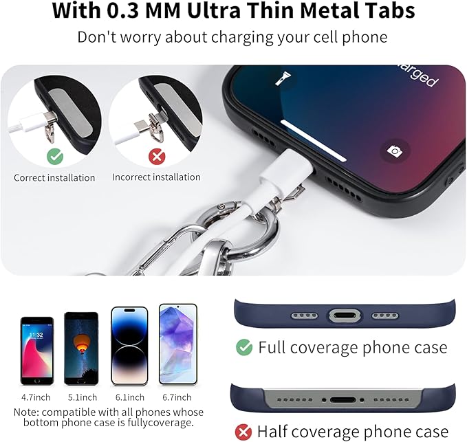 Clip and Go Strap for Phone with Wallet Crossbody Phone Lanyard with Anti-Theft Zipper Pouch Detachable Quilted Wrist Wallet with RFID and ID Window for Daily and Travel