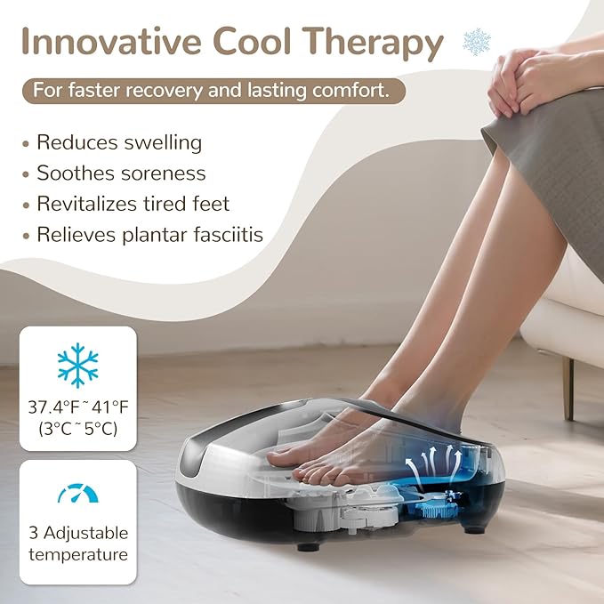 Howdy Shiatsu Foot Massager with Heat and Cold, 2026 Upgraded Adjustable Intensity & 30% Larger Heat Area, Relief for Plantar Fasciitis Neuropathy, Remote Control, Fits Size 13, Gift for Women Men