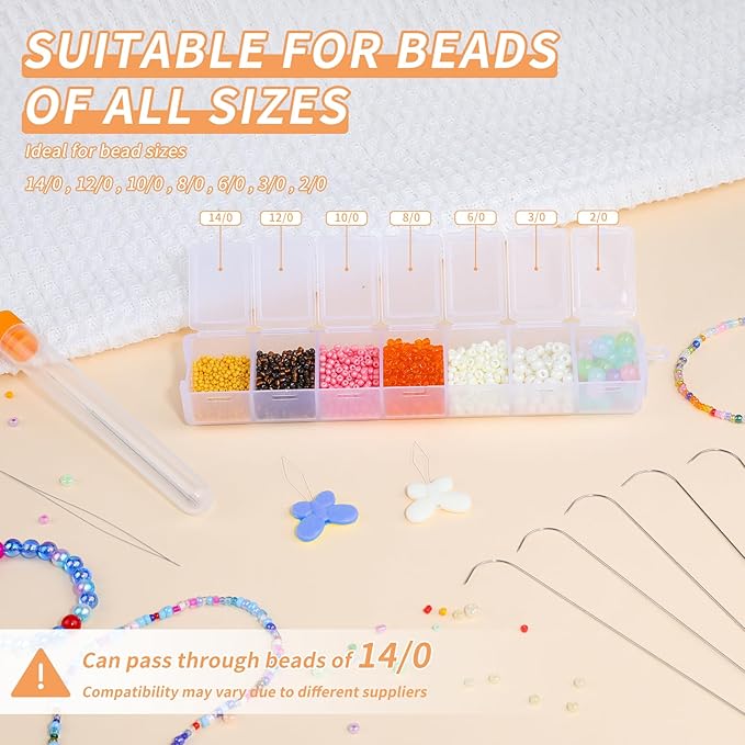 GarfxG 9 PCS Beading Needles Set for Jewelry Making Include Bead Spinner Needles, Big Eye Seed Needles, Straight Beading Needles and Threaders for Bead & Sequin Embroidery Crafting DIY