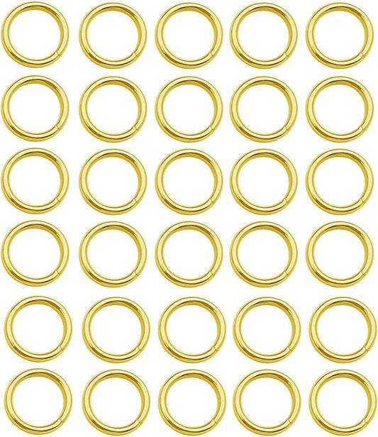 100 pcs Gold Plated Stainless Steel Split Rings Jump Rings Connector Rings for Jewelry Making Necklaces Bracelet Earrings Keychain DIY Craft (13302-Gold, 10mm)