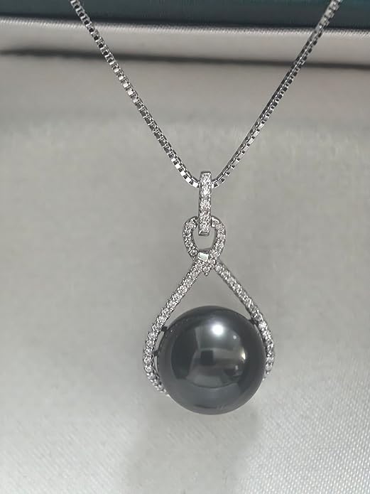 Gifts for Wife Birthday Wedding Anniversary-Black Tahitian Pearl Necklaces-Mothers Day Gifts for Mom Wife Women Jewelry Gift, Birthday Christmas Valentine's Day for Her
