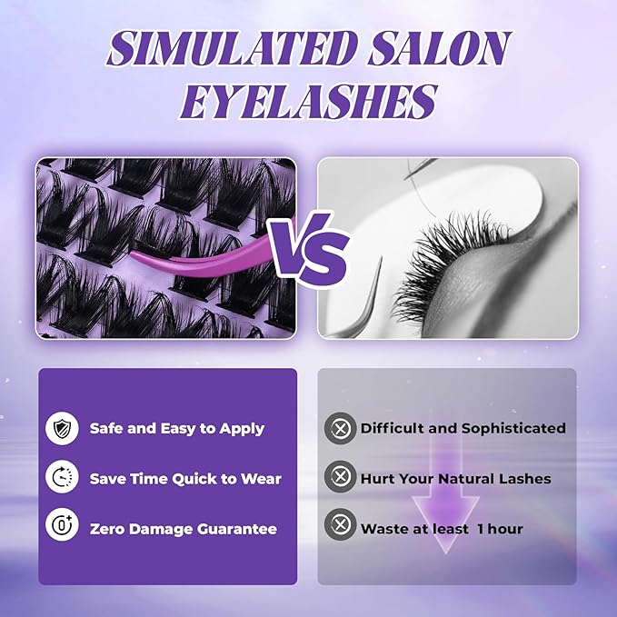 B&Q Manga Lash Clusters SalonSpike 04 10-18mm Mixed Fluffy Eyelash Clusters 156pcs Easily Achieve Salon-quality Lash Extension Results Perfect for Beginners to DIY at Home.(Lash-SalonSpike 04)