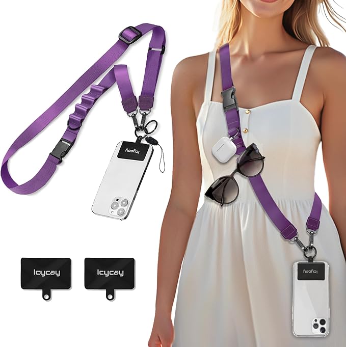 Phone Lanyard Crossbody, Cell Phone Strap for Around The Neck Adjustable, Anti Theft Cute Lanyard for iPhone Case ID Holder Keys Accessories Travel Essential