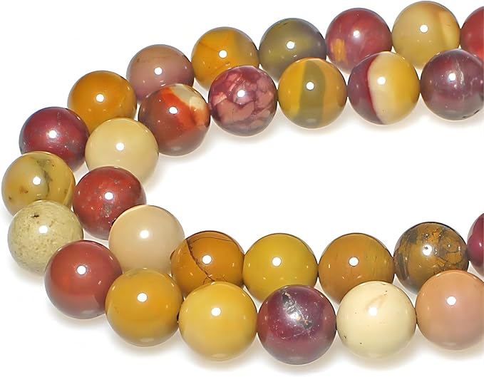 MJDCB Natural Stone Beads Moonkaite Jasper Egg Huangshi Round Loose Beads for Jewelry Making DIY Bracelet Necklace (4mm)