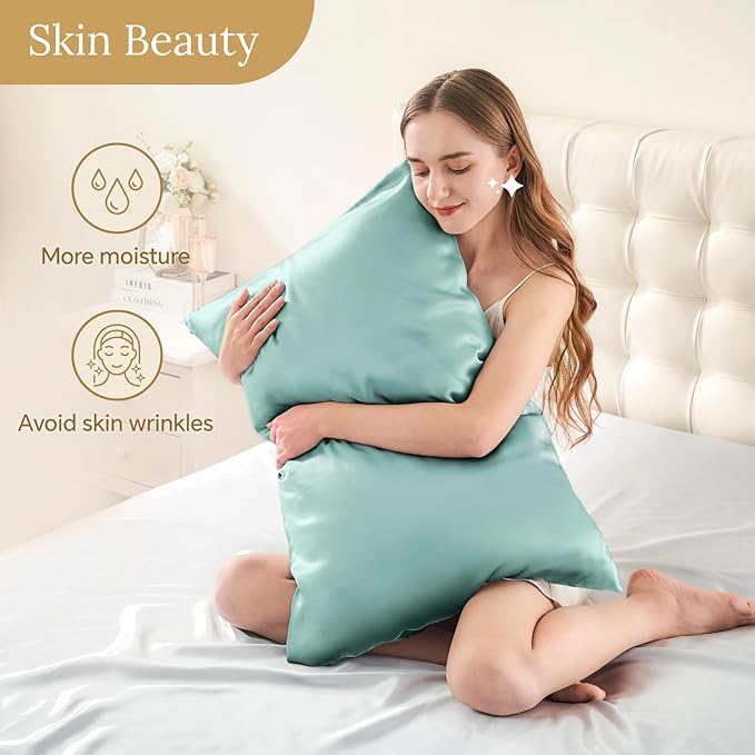 INFIIXSO Mulberry Silk Pillow Case King Size, Silk Pillowcase with Hidden Zipper 20"x36", Extraordinary Smooth and Soft Pillow Cases for Hair and Skin(ICY Morn, 1 Pack)