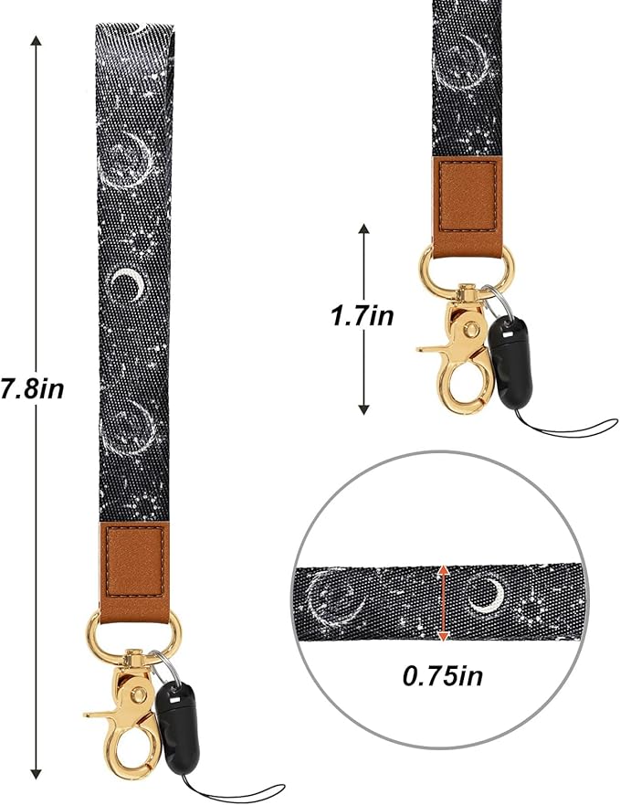 Cool Leopard Wristlet Keychain, Wrist Lanyard Key Chain For Women Men Car Keys Id Holder Card Phone Wallet Camera