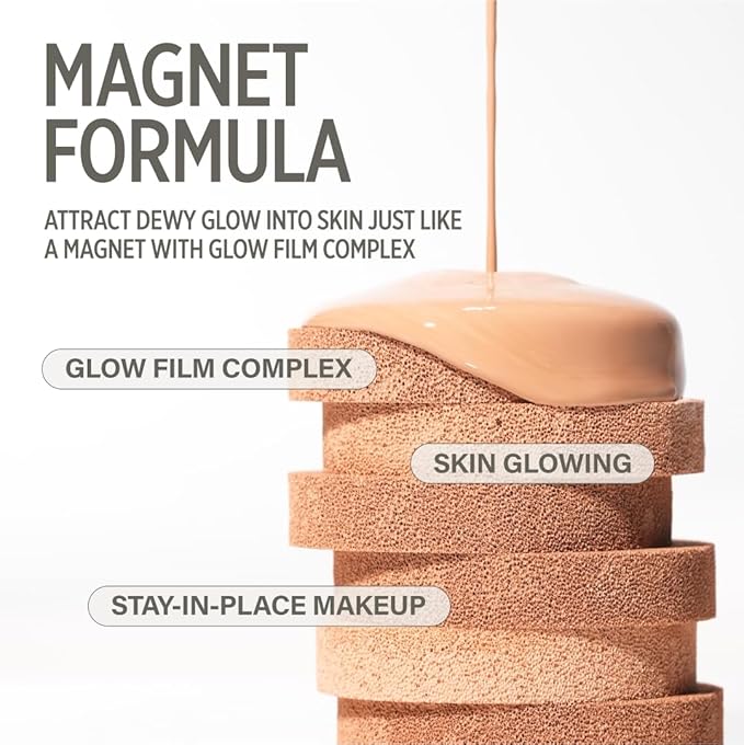 KEYTH PINK MAGNET CUSHION #03 PURE BEIGE (15G, 0.52 OZ.) / Magnetic Adherence, Dewy Radiance, 77% moisture essence, Glow Film Complex, Skin Film Polymer