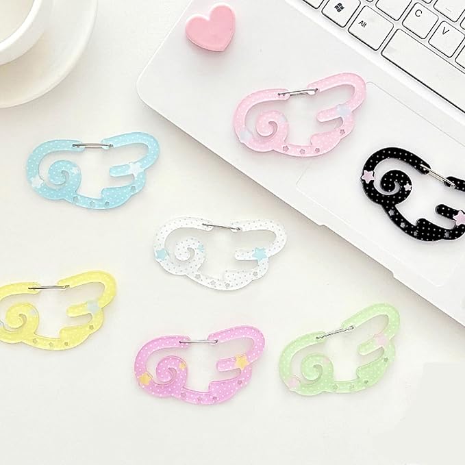 Star and Wing Shaped Acrylic Carabiner Clip for Backpacks Keychains Outdoor Gear Accessories Practical Keyring Hooks