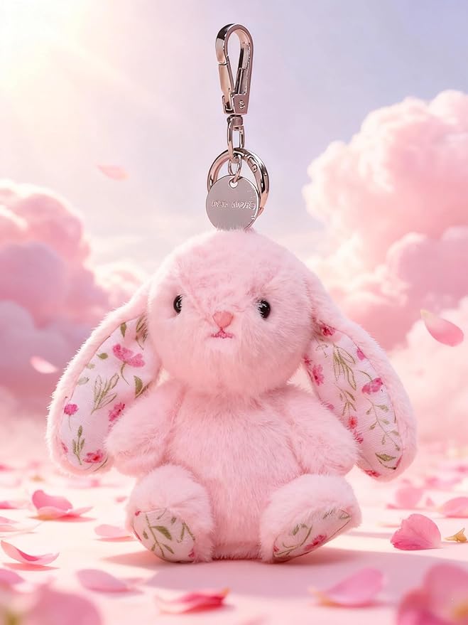 Rabbit Keychain for Backpack, Cute Keychain Bag Charms for Women