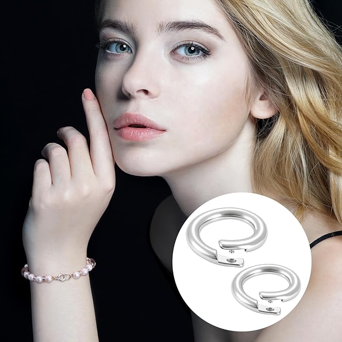2 Pcs Sterling Silver Jump Rings, Locking Jump Rings, OD 7.7mm, 6.2mm Jump Ring for Jewelry Necklace Bracelet Making Findings (Silver)