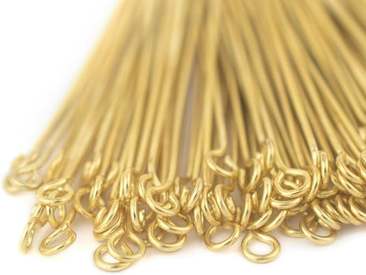 The Bead Chest Gold 21 Gauge 2.5 Inch Eye Pins (Approx 100 Pieces)