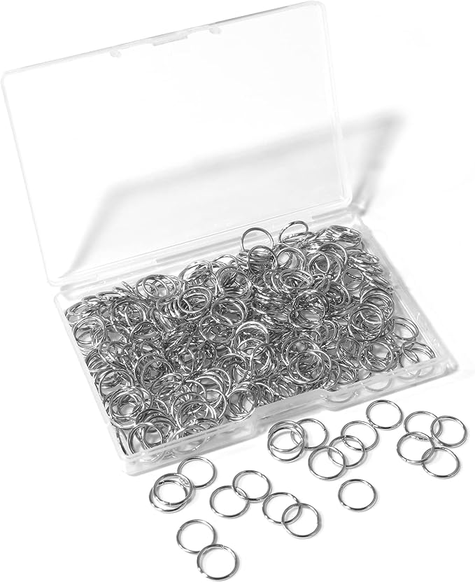 300 Pcs 10mm Open Jump Rings Rhodium Plated Jump Rings for Jewelry Making Iron Made Single Ring Bulk for DIY Craft Earring Necklace Bracelet Pendant Choker Jewelry Making Findings