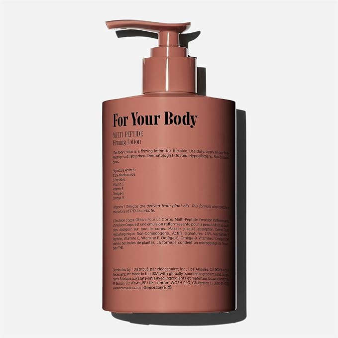 Nécessaire The Body Lotion Olibanum - Multi-Peptide - Firming Body Lotion for Women + Men. 2.5% Niacinamide. Non-Comedogenic Moisturizer. Dermatologist-Tested, Vegan. – 450ml/15.2 fl oz