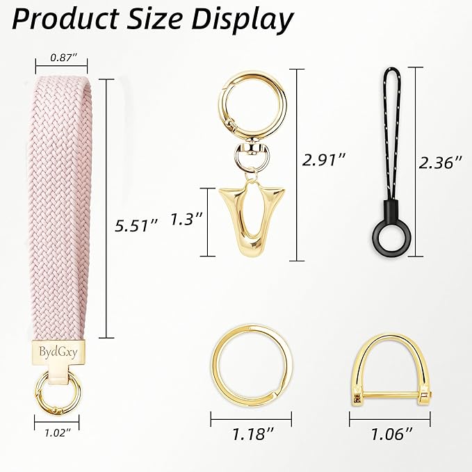 Stretchy Wristlet Initial Keychain, Key Chains Women Cute with Keyring, Llaveros para Mujer, Car Key Accessories