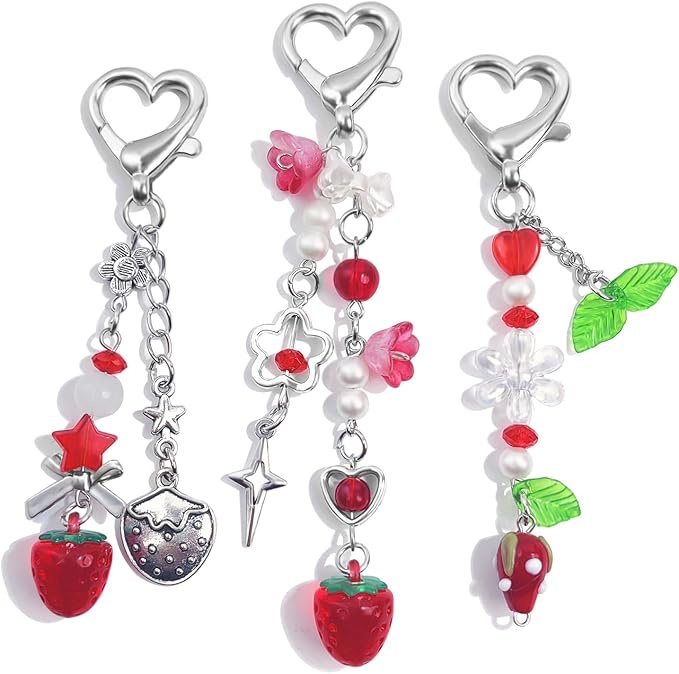 Novelty keychains Aesthetic Y2K Keychain Charms Stylish Keychains Accessories for Women Bag Purse Gifts
