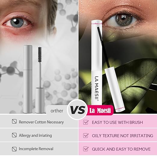 LA MAESII Lash Remover for Lash Clusters 5ML DIY Eyelash Extension Remover Clear Remover Gentle Formula for Sensitive Eyes