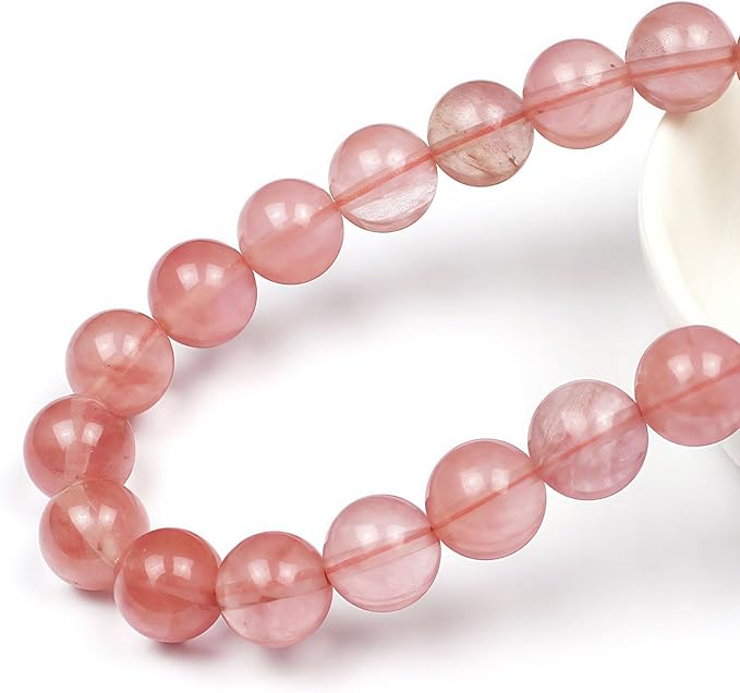 MJDCB Stone Beads Pink Crystal Round Loose Beads for Jewelry Making DIY Bracelet Necklace (6mm)
