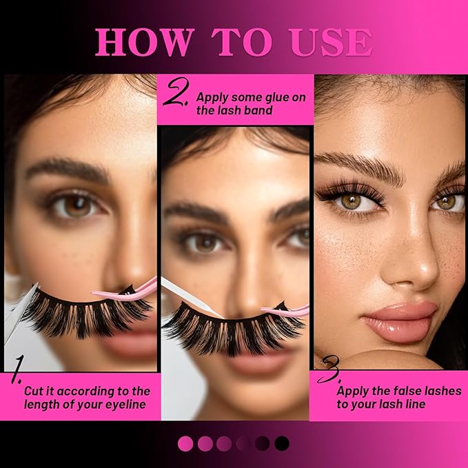 Veleasha Lashes 5D Faux Mink Lashes 100% Handmade Wispy Lashes Charming Luxurious Fake Eyelashes Lightweight Fluffy False Eyelashes 5 Pairs Pack (5D04)